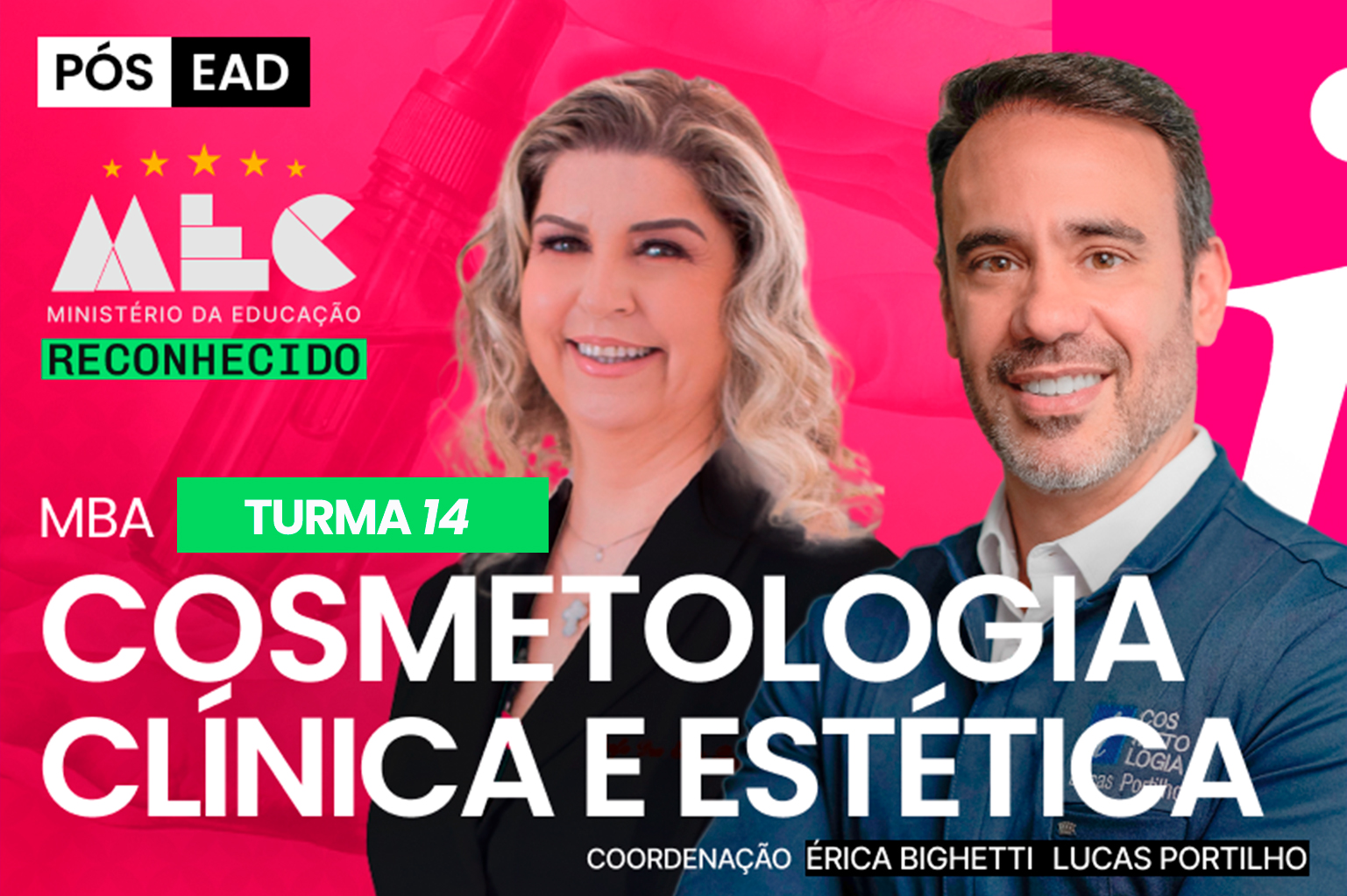 MBA Cosmetologia Clínica e Estética - PÓS EAD | ONLINE + AO VIVO - T14